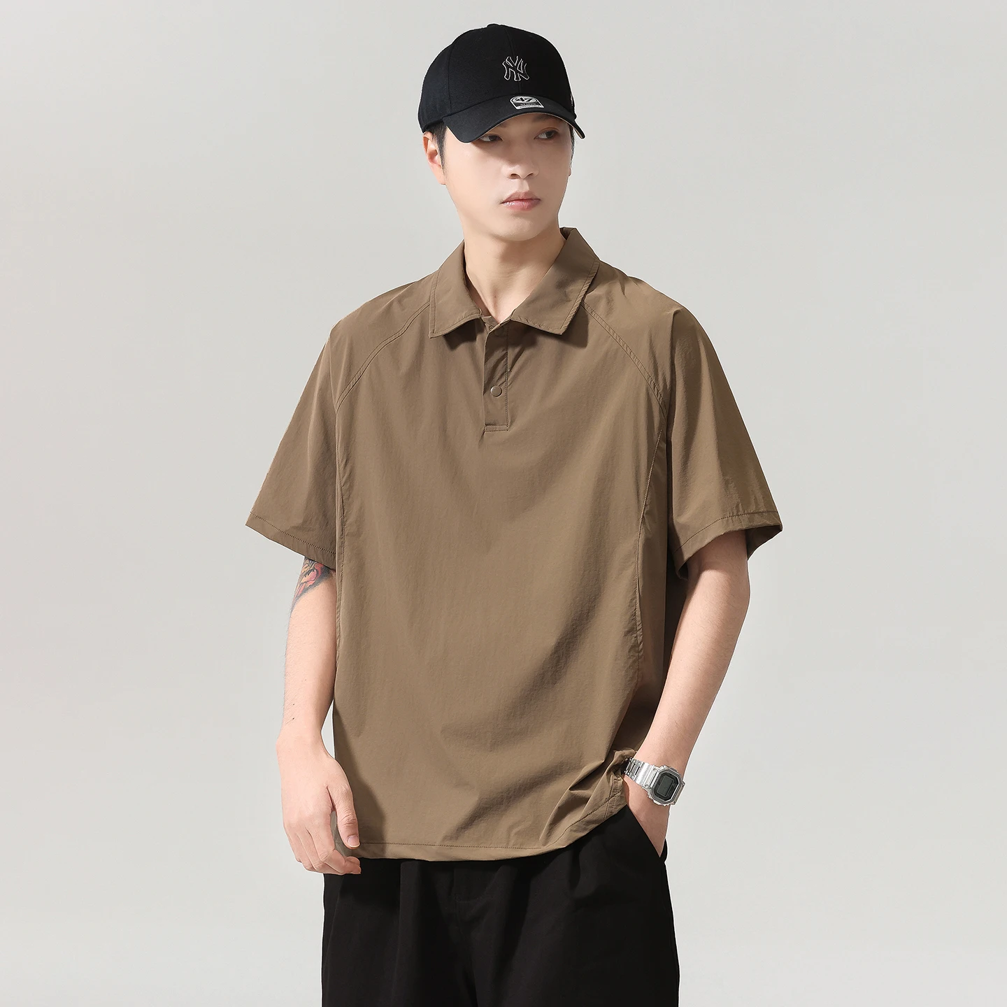 Cityboy Summer T-shirt Men Loose Casual Outdoor Quick Dry Short Sleeve Pullover Tees Shirts Japanese Streetwear Fashion Tshirt