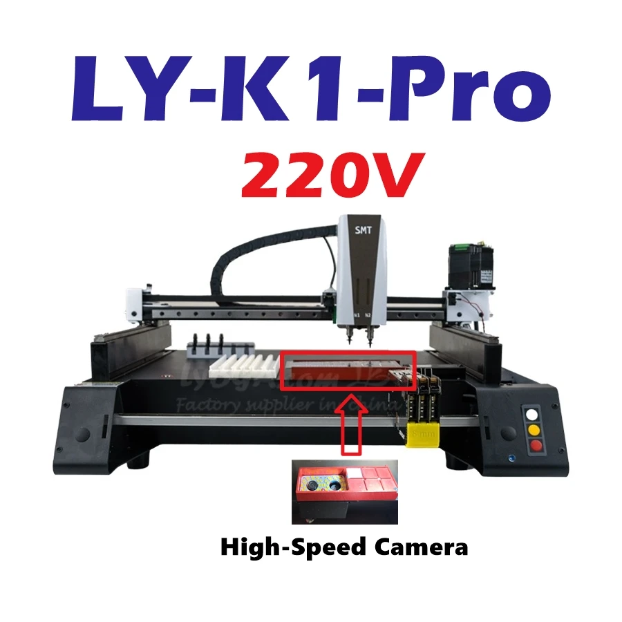 

K1 PRO Automatic SMT Pick Place Machine Chip Mounter LED SMD Dual Heads Triple Vision Camera System High Speed Nozzles