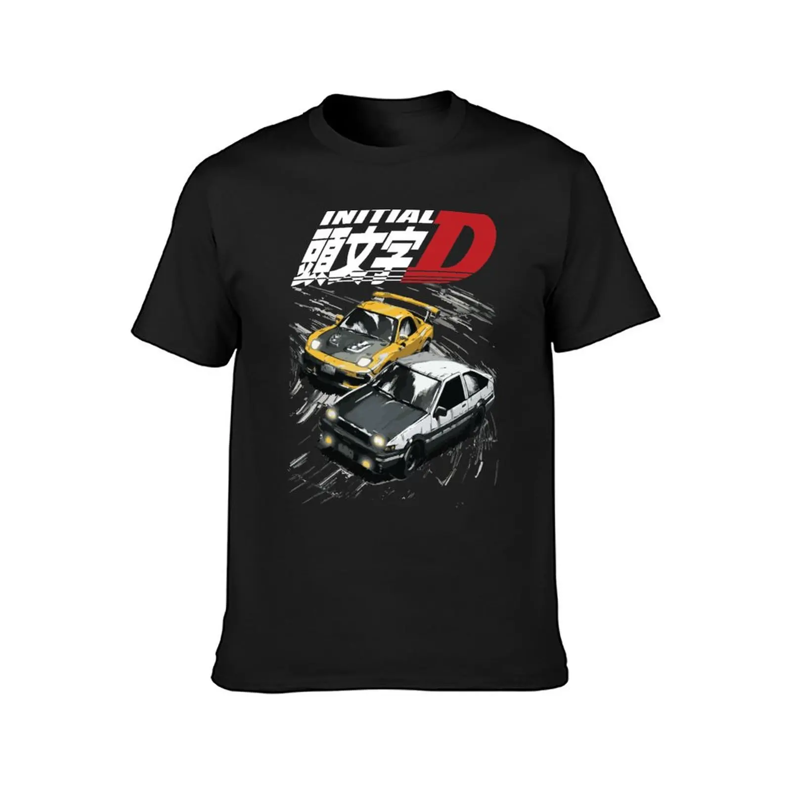 Initial D - Mountain Drift Racing Tandems AE86 takumi vs FD rx-7 keisuke T-Shirt anime clothes kawaii clothes tshirts for men