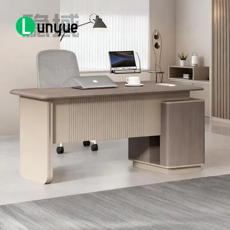 Luxury Executive Office Desk for Manager President Large Wooden Computer Workstation with Storage Modern Business