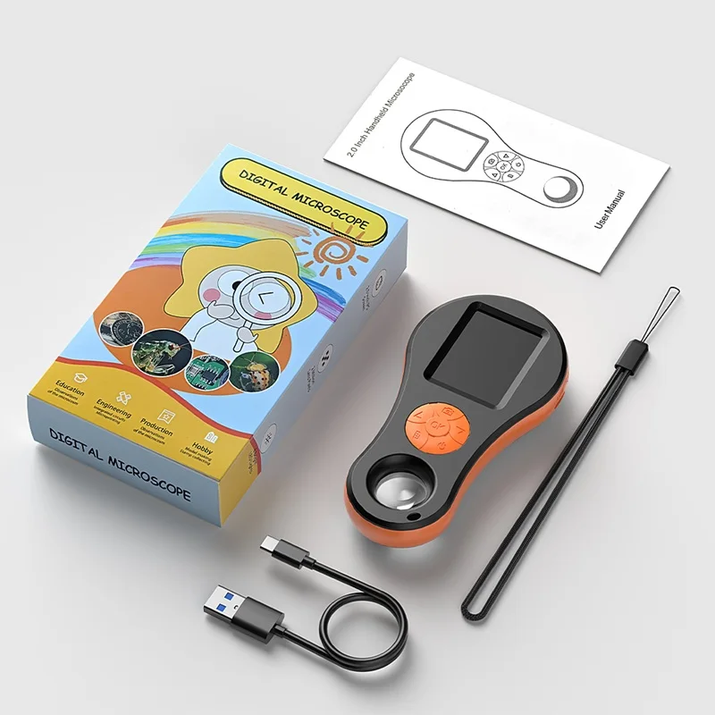Digitale Vergrootglas 2MP Video Draagbare Microscoop 2.0 ''Scherm 8 LEDs Met Vergrootglas Voor Windows/Mac 32B TF-kaart Voor Optie - afbeelding 1