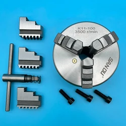 100MM Lathe Chuck SANOU Mini Metal Lathe Chuck K11-100 Mini 3 Jaw Self-Centering Chuck Manual Chuck