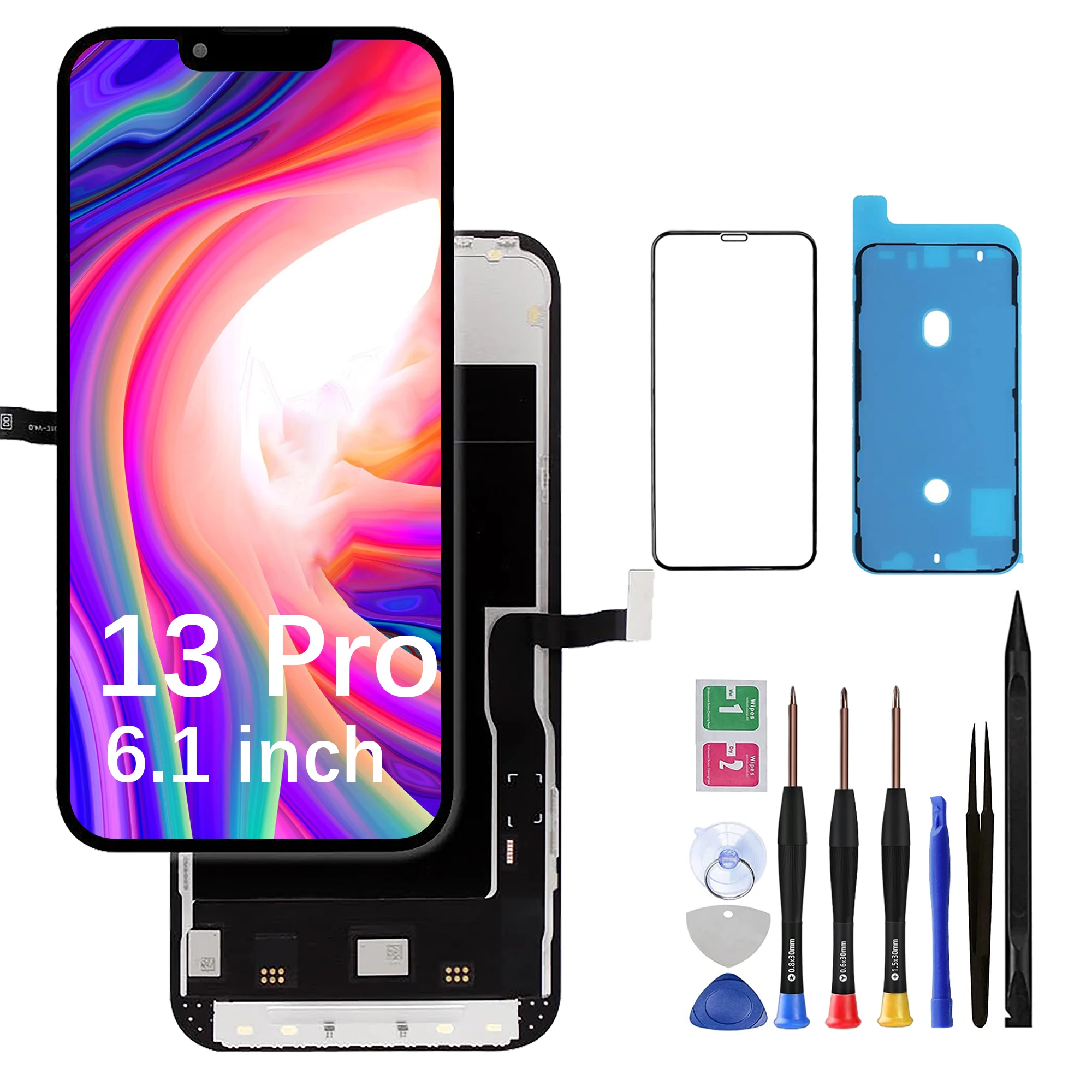 Screen Replacement for iPhone 13 Pro 6.1-inch LCD Touchscreen Digitizer Assembly with Tools, Screen Protector & Adhesive
