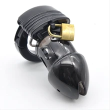 Plastic Chastity Cage for Men Transparent Lockable Chastity Belt Waterproof Lightweight Design with Multiple Ring Sizes BDSM Sex