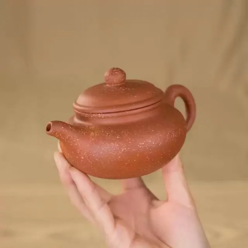 200CC Handcraft Yixing Teapot Using Dragon Blood Sand Clay 9 Holes Filter Antique Design Chinese Kettle Puer Tea Kung Fu Teaware