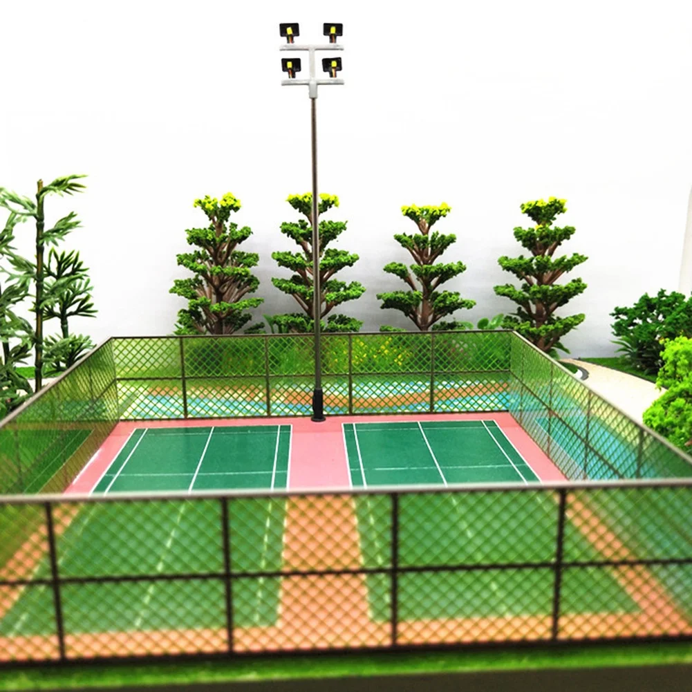 BEDW-4 PCS HO Scale Model Lighting Tower,Tower Lights Model Lights Layout Lamppost For Train/Garden/Playground/Stadium