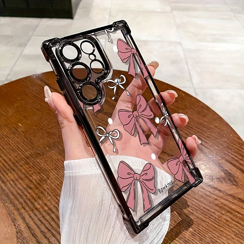 حافظة هاتف بفيونكة وردية لهاتف آيفون 17 إلى 11 برو ماكس بلس #1