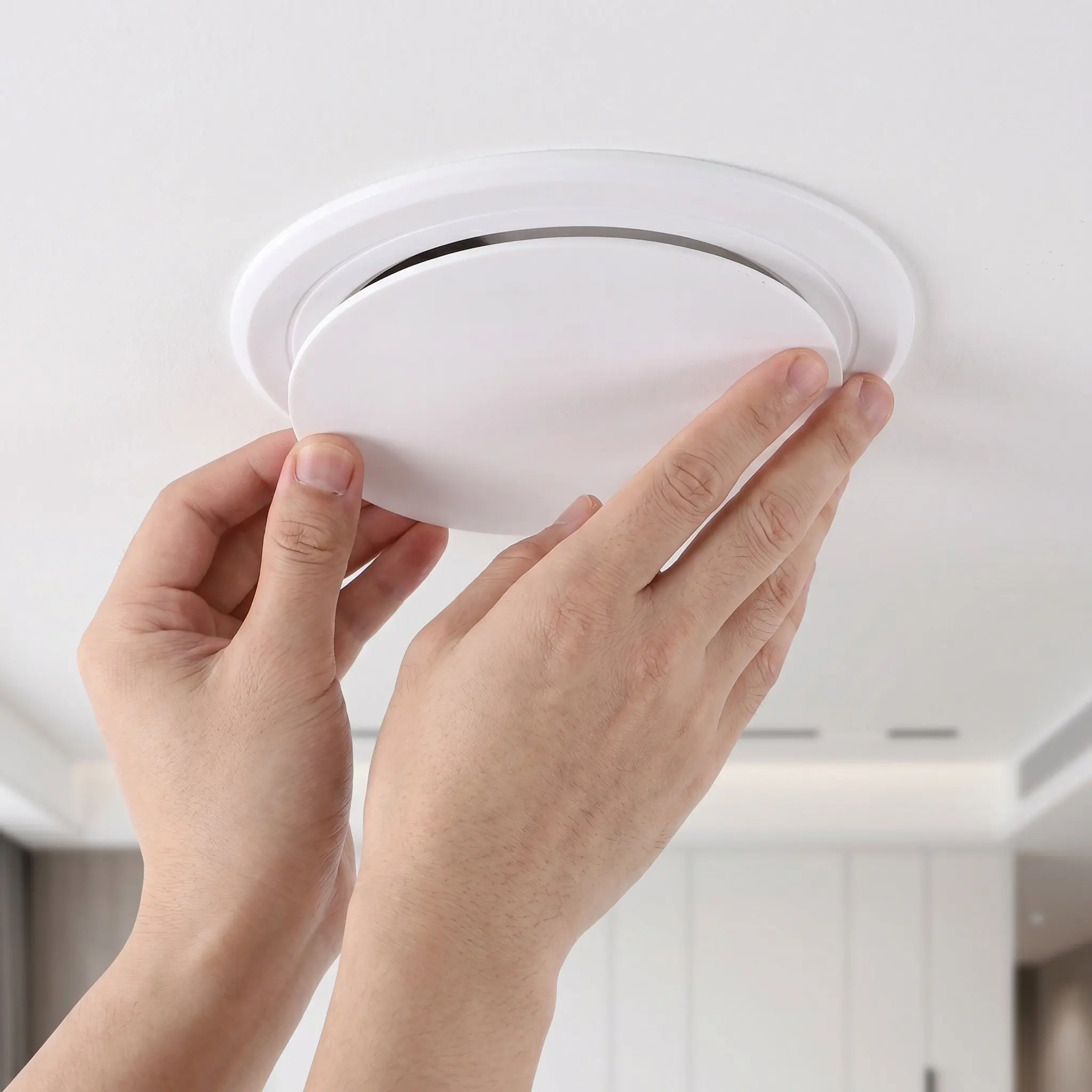 Adhesive Round Wall Plate Cover 4 Inch No Drill Access Panel for Bathroom Kitchen Ceiling Pipe Hole Cover White Plumbing