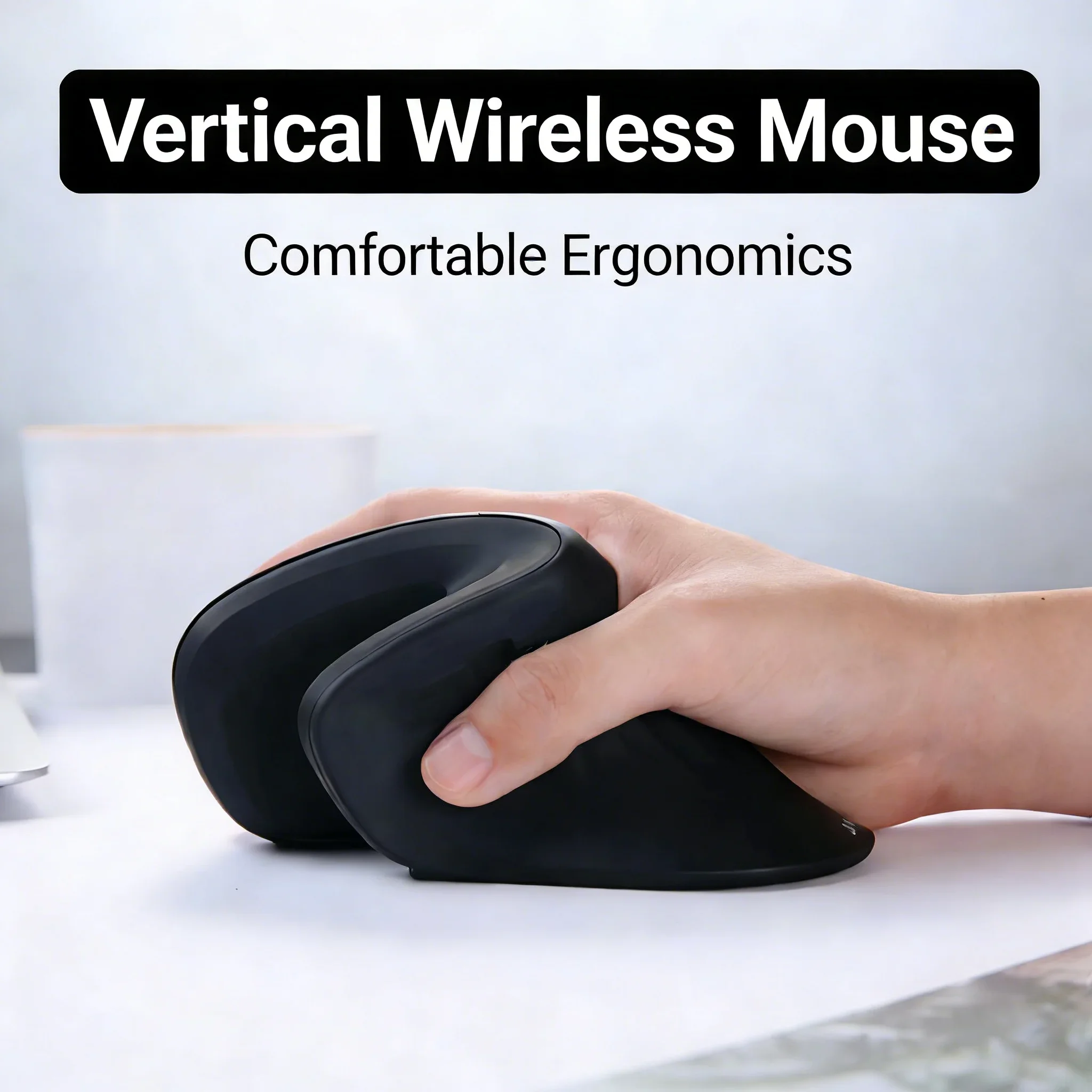 Wireless Vertical Silent Computer Mouse Rechargeable Ergonomic Design 2.4G Plug and Play Portable Mice for Laptop PC
