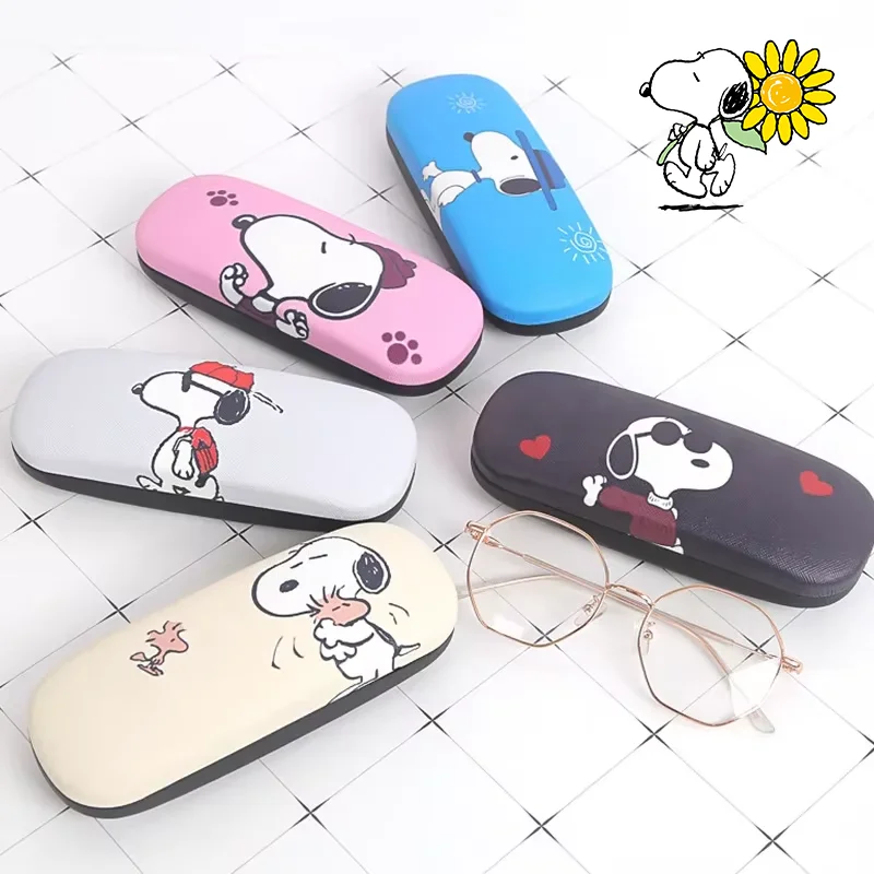 スヌーピーメガネケースかわいい漫画アイテムクリエイティブ眼鏡収納ボックス防水落下耐性ポータブル眼鏡ケースギフト