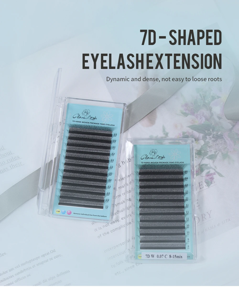 GLAMLASH 7D-W-förmige Wimpernverlängerung, C/D/L/LU/M, vorgefertigte Volumenfächer, Clover W-Style-Wimpern, falscher Nerz, weich, leicht fächernd, natürlich – Detail 1