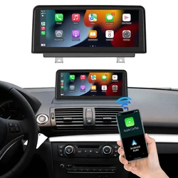 Bezprzewodowy Carplay/Android Auto 10.25 ''ekran dotykowy multimedialne Radio odbiornik dla BMW 1er E81 E82 E87 E88 2004-System 2008 CCC