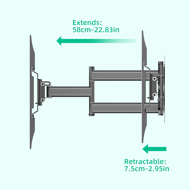 Universele TV-muurbeugel voor de meeste 26-55 inch LED-plasma-tv-montage tot VESA 400x400 mm en 77 LBS laadvermogen