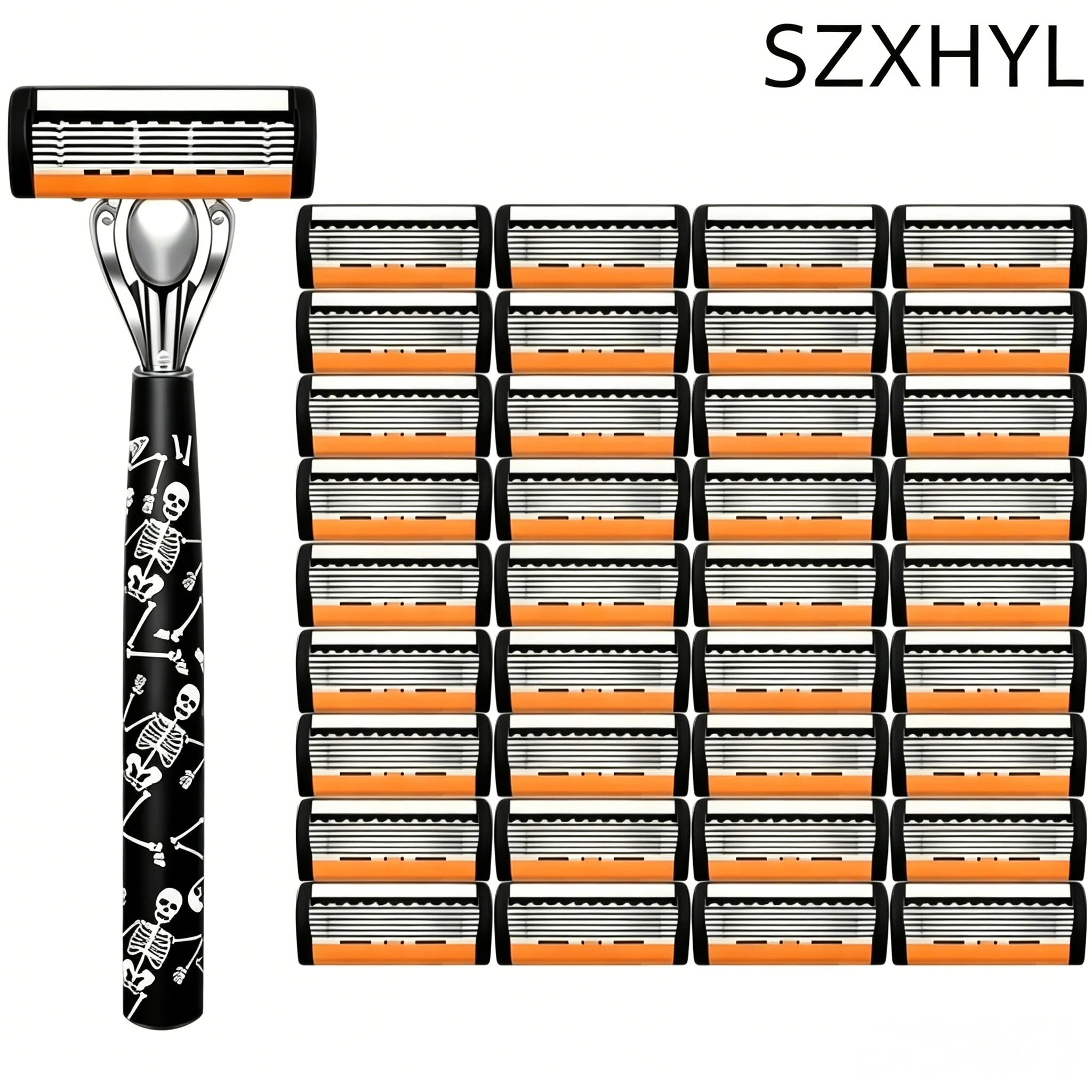 SZXHYL 6-layer Razor Blade Shaving Blades Manual Shaver Replacing Cutter Head Sharp Blade for Clean Shaving
