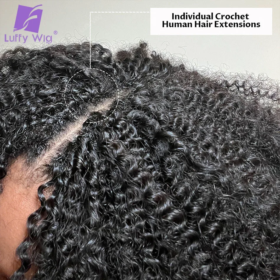 Crochet Human Hair Braids Extensions Pre Separated Kinky Curly Mongolian Remy Hair Bundles For Braiding No Leave Out Knotless