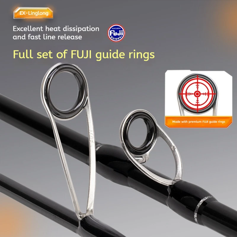 Ex Linglong Carbon Casting Fishing Rod Fuji Guides Long Distance Casting Sea Freshwater Fishing Tackle For Anglers