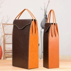 New Red Wine Packing Bag Empty Box Single Double Upscale Brown Party Gift Tote Bags Champagne Beer Drink Bottle Storage Handbag