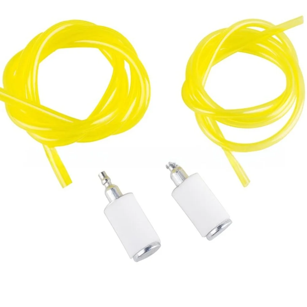 Yellow Fuel Line Tubing 4pcs 60cm With Fuel Filter  FOR PRIMER  Bulb  Line Oil Gas Resistant For Trimmer Chainsaw Saw Blower