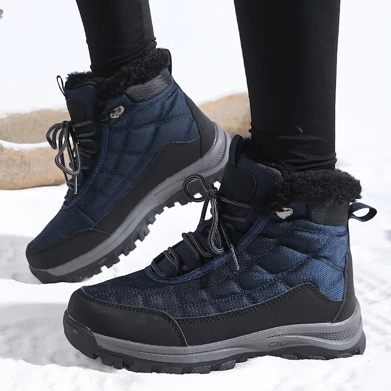 

47 Large Size Fashion Winter Outdoor Cotton Shoes Men with Thick Fleece and Warm High Top Snow Boots for Men and Women