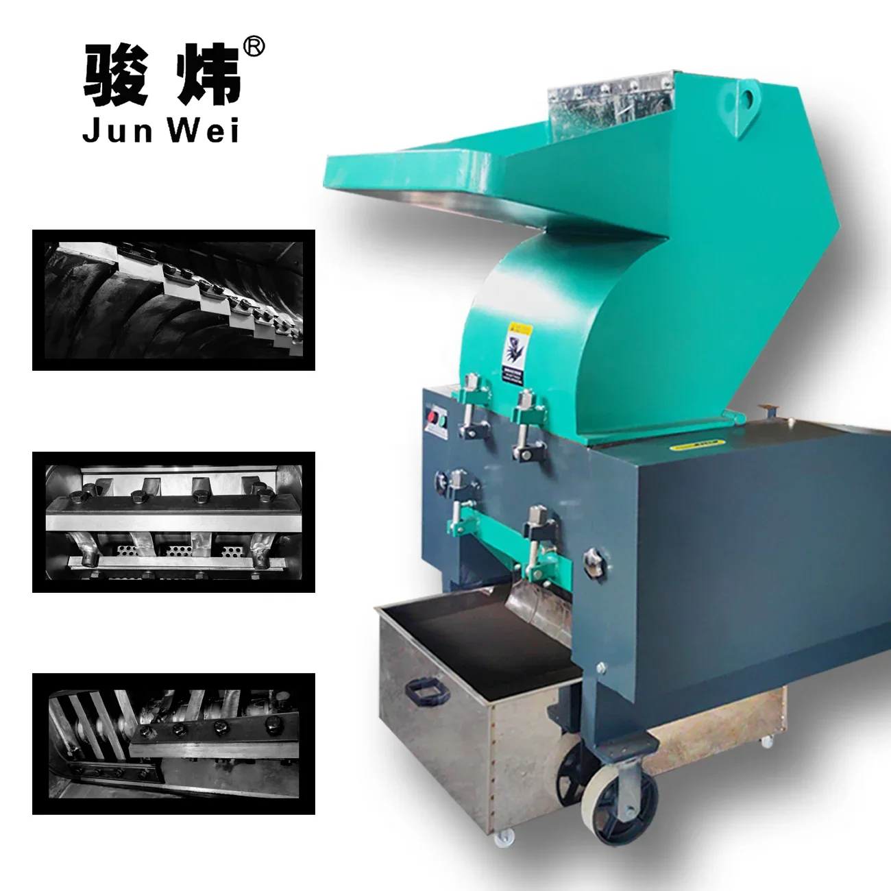 7.5KW JUNWEI plastic crusher waste plastic recycling grinder Plastic Crusher