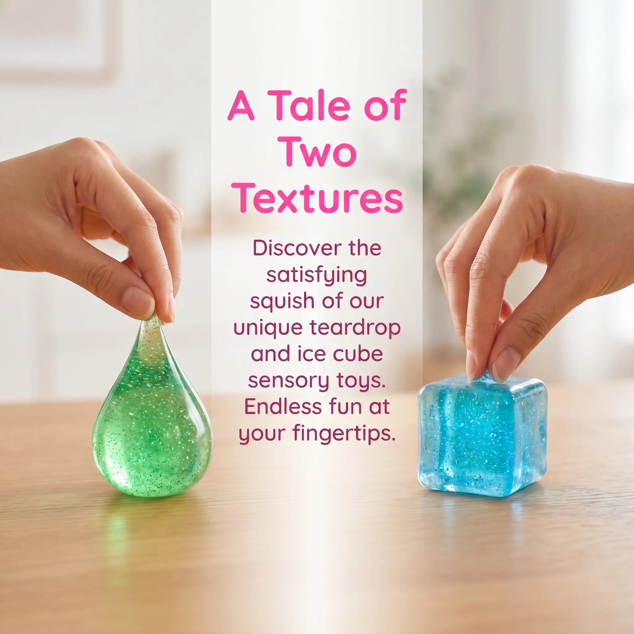 8Pcs Stress Balls Squishy Ice Cube Teardrop Squeeze Fidget Sensory Relief Anti Stress Squeeze Balls Sensory Ice Cube Toy
