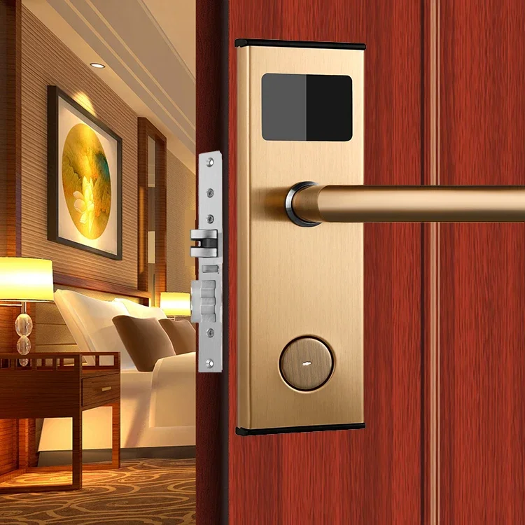 Hot sale hotel key card reader card swipe  smart Security digital door lock with door lock system