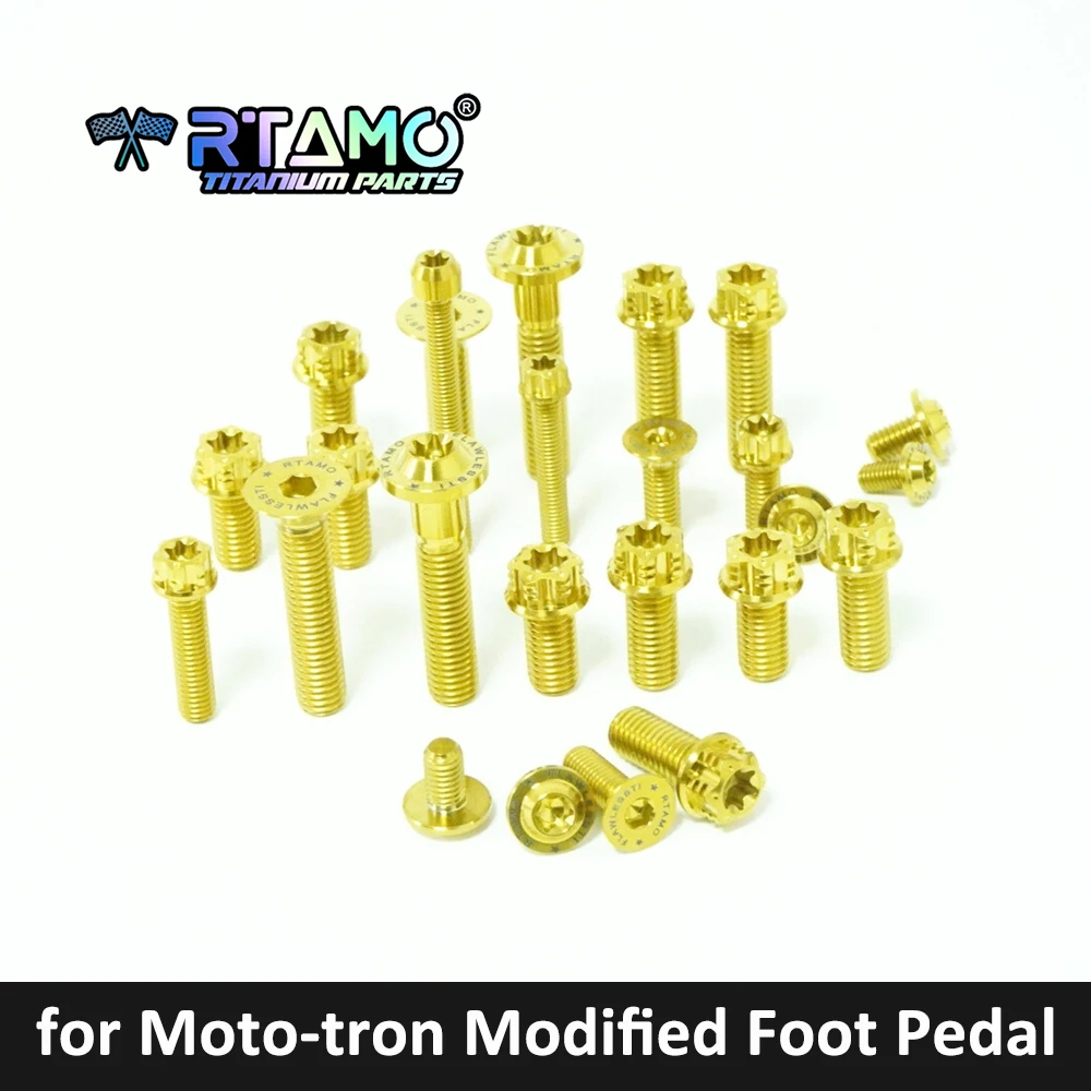 

RTAMO Gr5 Titanium Alloy Bolts Moto-tron Modified Foot Pedal Complete Set Screws for Kawasaki ZX4R/4RR