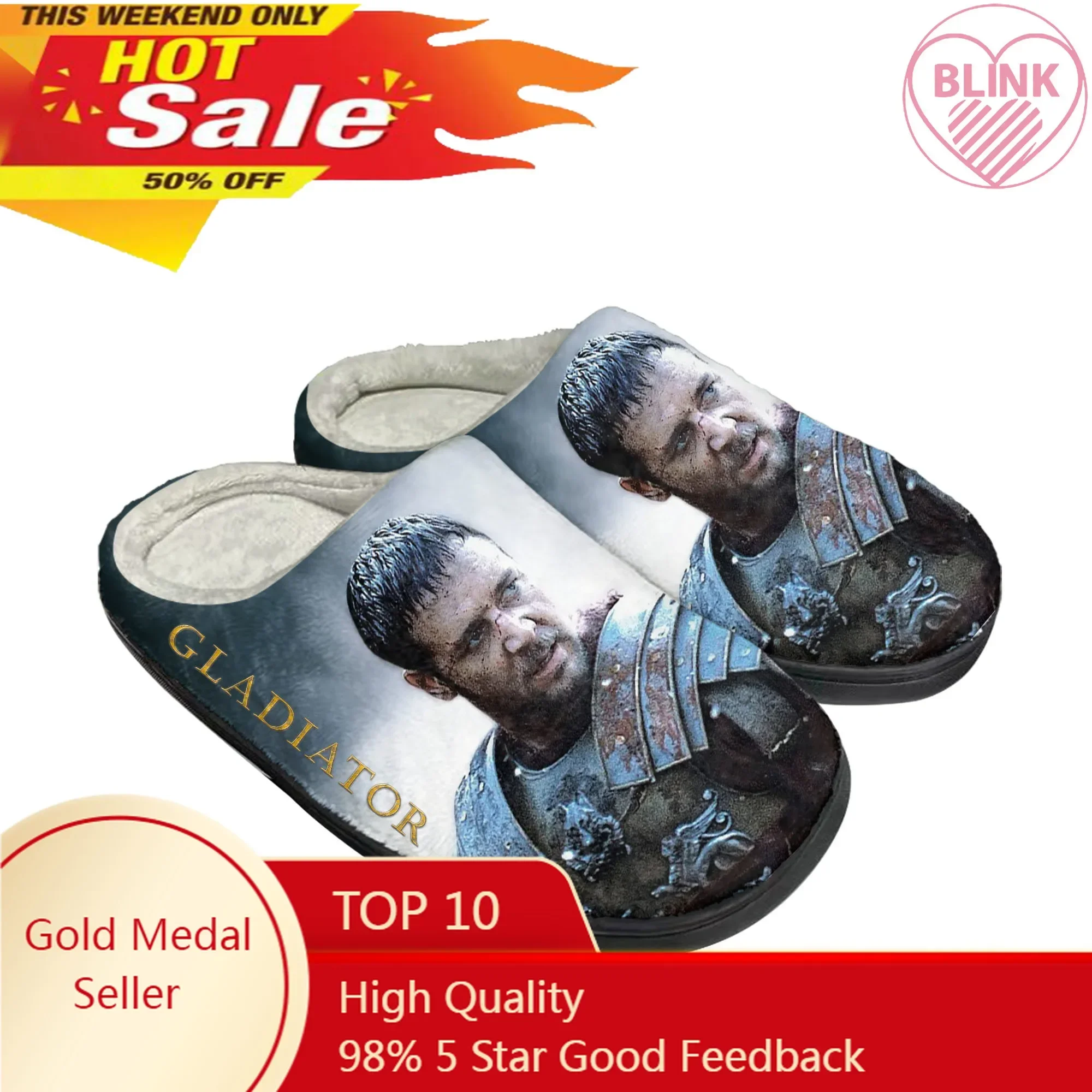 

Gladiator Home Cotton Slippers Mens Womens Russell Crowe Plush Bedroom Casual Keep Warm Shoes Thermal Slipper Customized Shoe