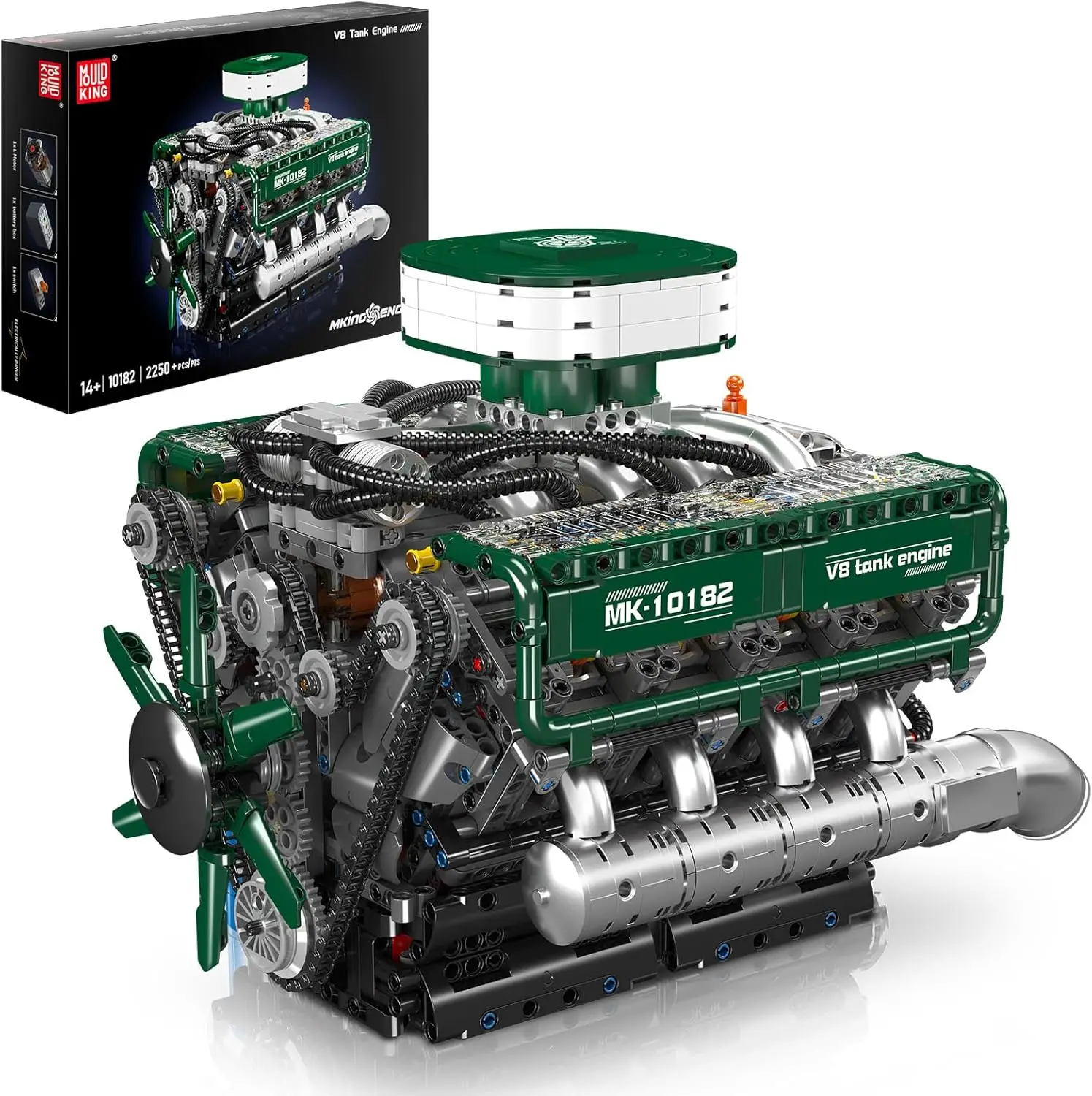 

Tank V8 Engine Building Sets, V8 Model Engine Kit for Adults, Mini Engine Scale Model with Motor, 10182 STEM DIY Building Kits T