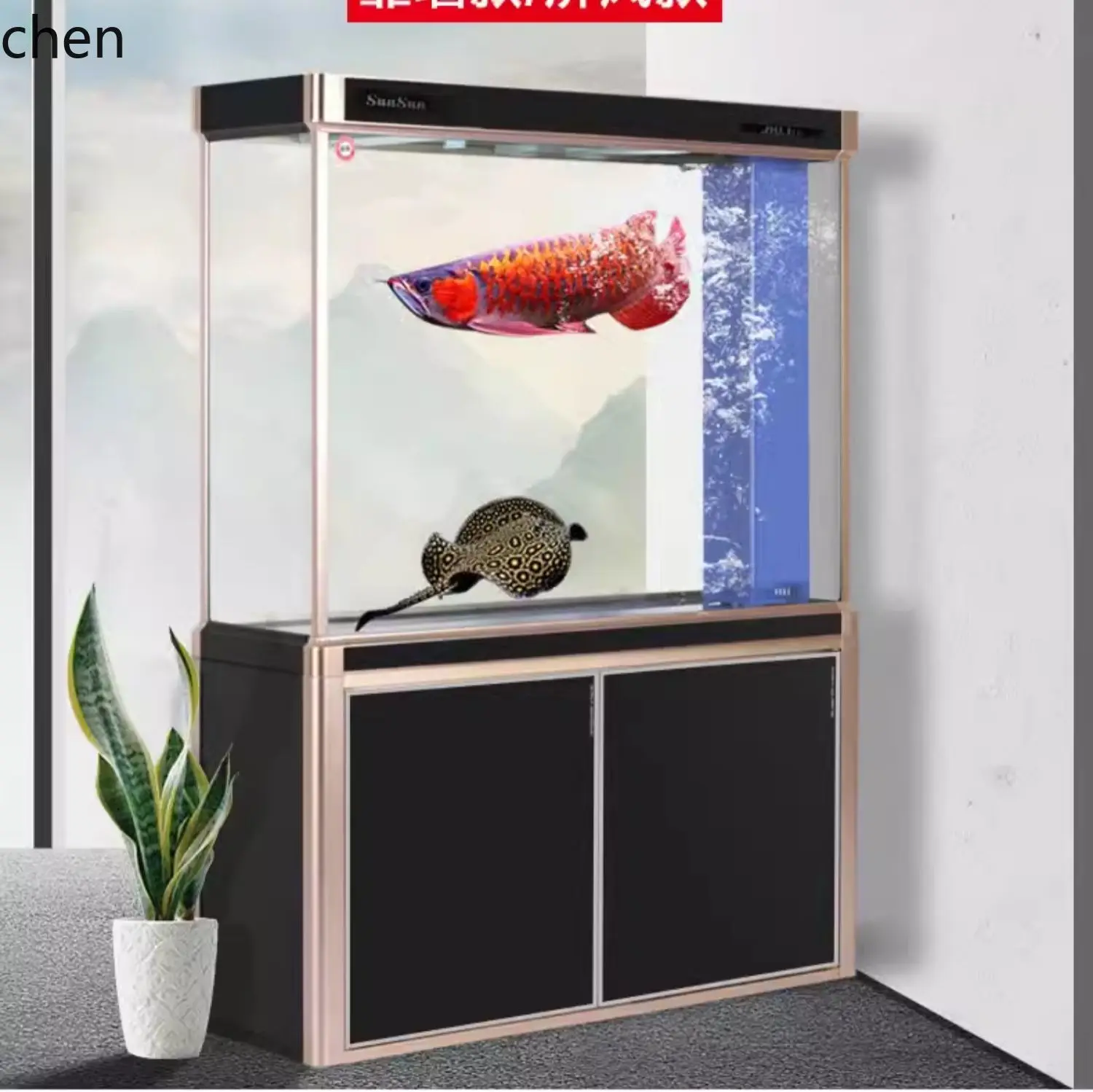 

HYS hall large fish tank, bottom filter ecology, under glass filter water-free aquarium