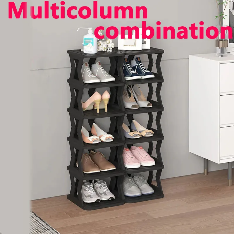 1 Pack, Simple Shoe Rack, Black Single Row 3/4/5/6/7/8/9 Layers, Simple, Narrow, Does Not Take up Space, Suitable for Other Scenes in the Door,