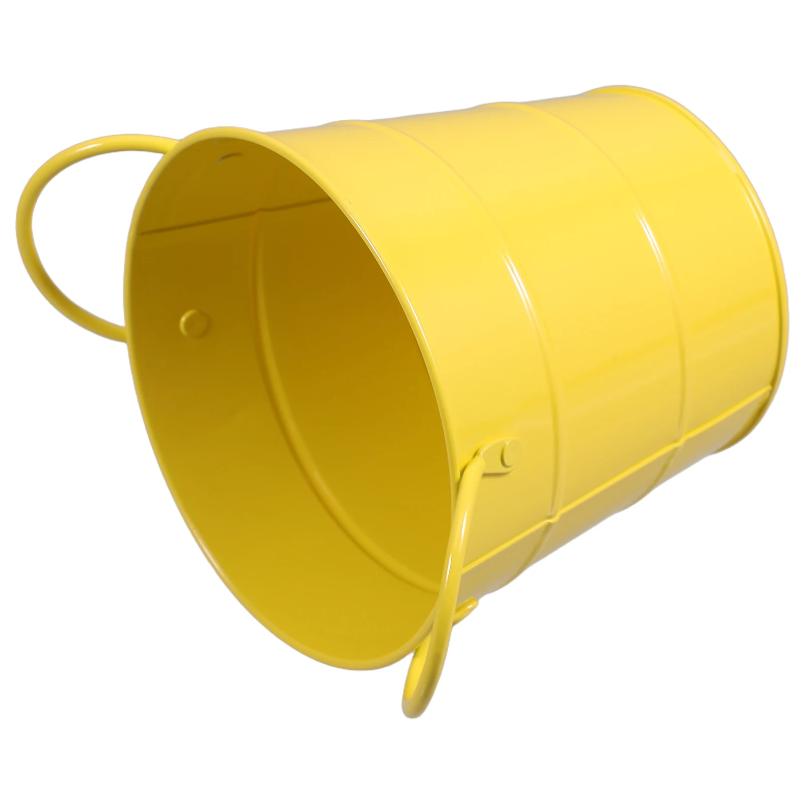 

Desktop Trash Can Metal Buckets Bin Small Bathroom Iron with Handle Container Office