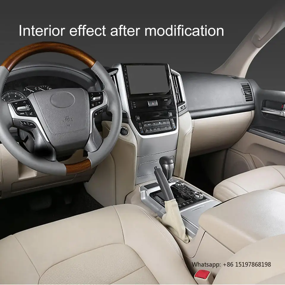 شاشة لوحة القيادة العلامة التجارية LDR الجديدة لعام 2022 لـ 2008-2015 LC200 Facelift مصد الديكور الداخلي المحدث #3