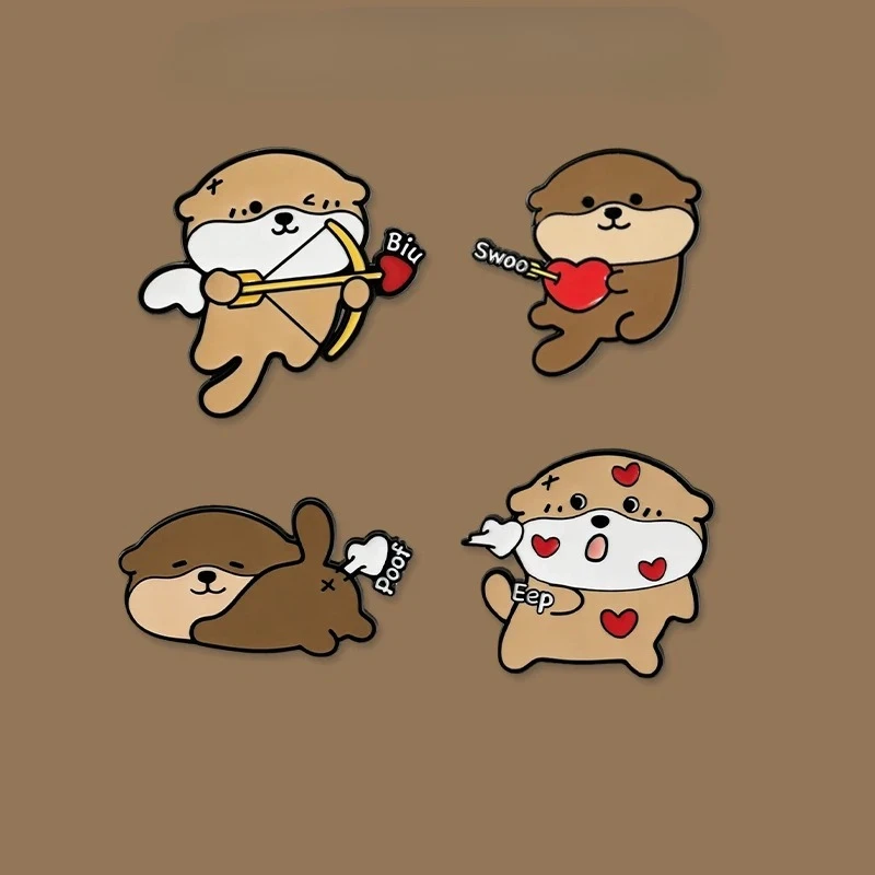 

Cute Otter Metal Brooch Cartoon Animal Pin Badge Accessory DIY for Clothes Bags Shoes Hat Scarf T-shirt Jeans Clothing
