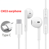 CM33 Earphone USB TYPE C Earburd For Huawei Mate 10 20 30 40 Pro P50 P40 P30 P20 Pro Nova 8 SE 6 7 USB Type-C In Ear Headphone