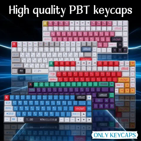Eva 00 01 02 04 08 PBT Keycaps Cherry Profile Russian Korean English Language Mechanical Keyboard Ansi Layout 한글 Support