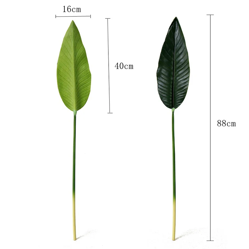 모조 식물 잎 꽃꽂이 랜딩 아트, PU 열대 파라다이스 새 바나나, 웨딩 파티 장식 액세서리