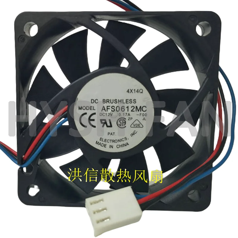 6015 AFS0612MC DC12V 0.17A 3-wire CPU Cooling Fan