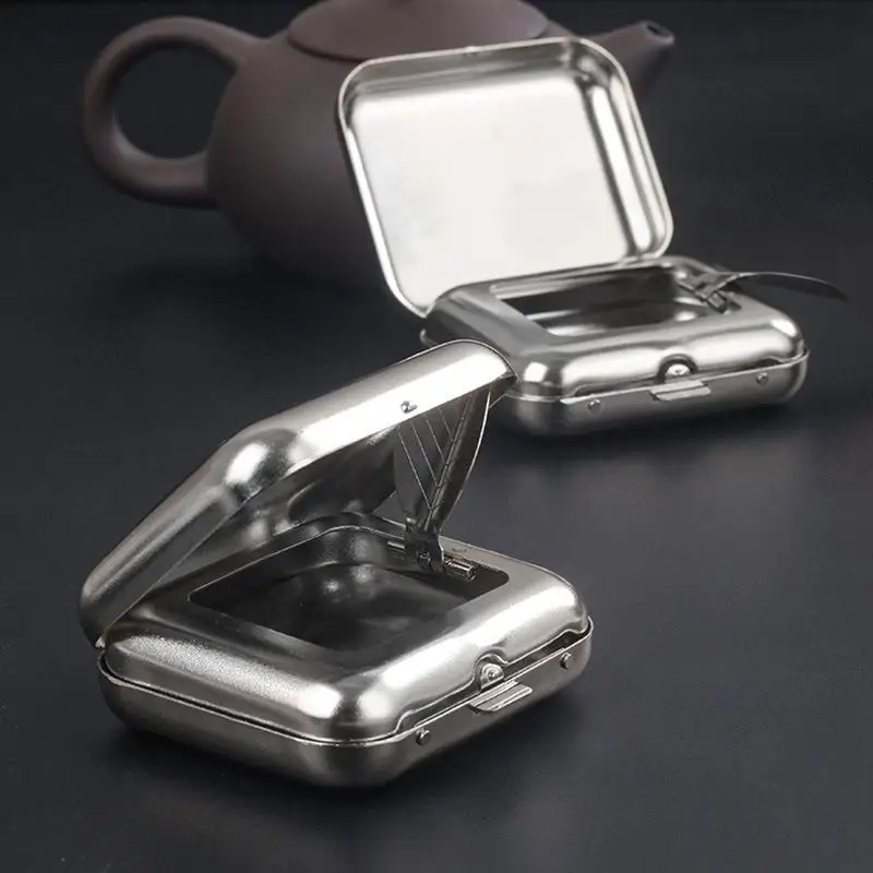 Mini Metal Ashtray For Car And Travel: Pocket Leak-Proof Portable Outdoor Cigarette Case