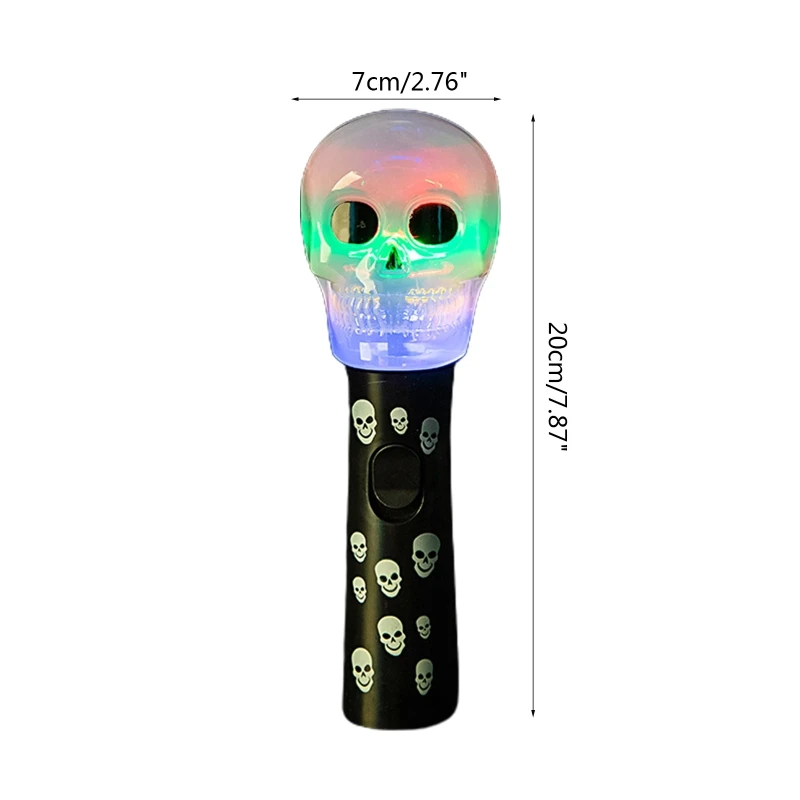 Handheld Light Up Wand Toys Halloween Adults Kids Cosplay Props Cute Ghost Pirate Skull Pumpkin Flashing Sticks Party Decoration