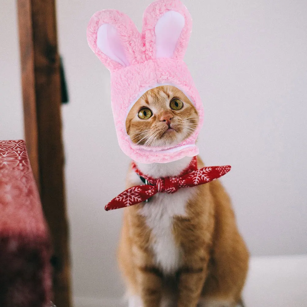 

Pet Transvestite Costume Easter Bunny Ears Dress up for Cats Dogs Pink Rabbit Hat Lovely Pet Headwear Dog Party Hat Breathable
