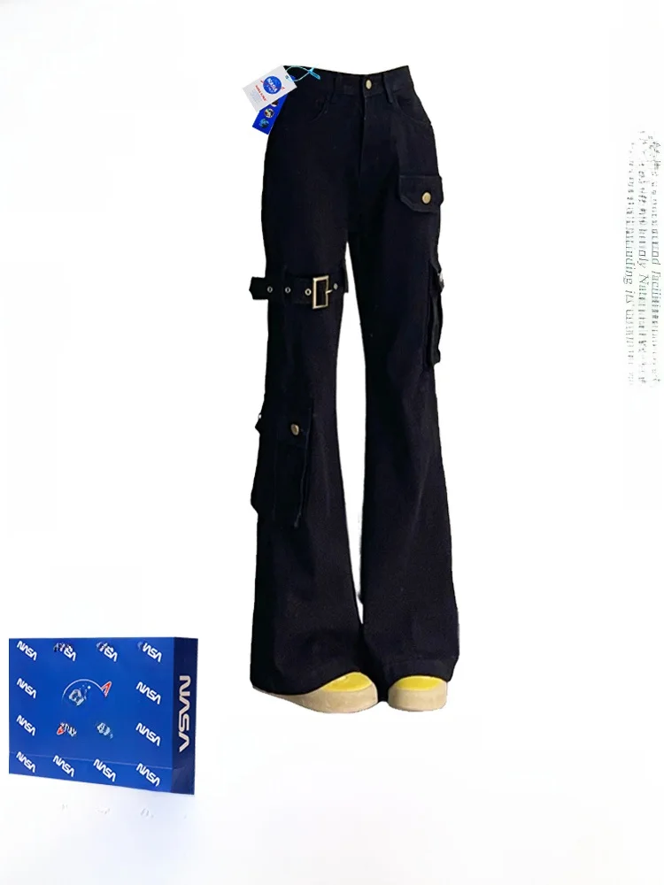 

Утягивающая рабочая одежда с высокой талией, джинсовые брюки, женские дизайнерские брюки с поясом, весна 2025, новые джинсы Bla для поездок на работу