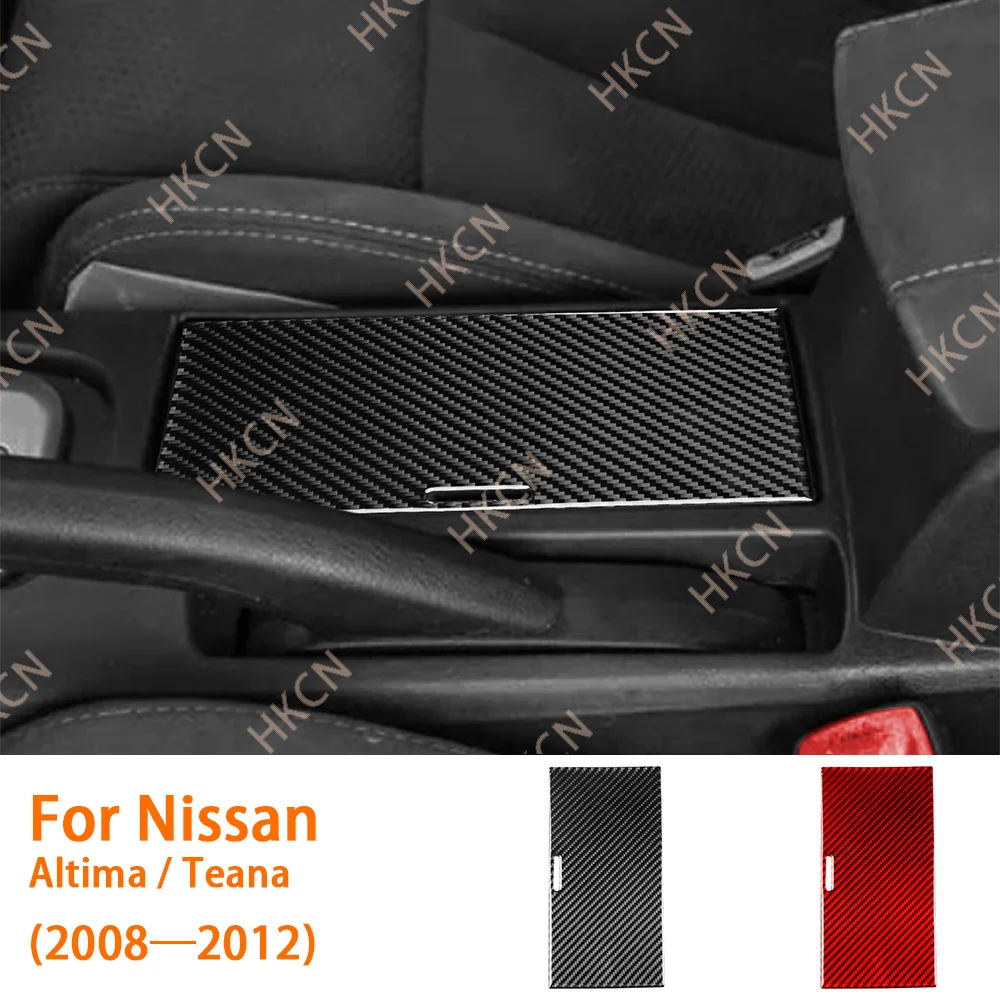 

Carbon Fiber Center Console Cup Holder Panel Car Accessories Interior Cover Trim Sticker For Nissan Altima Teana 2008—2012