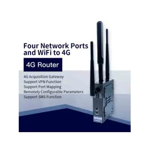 Industrial Computer Accessories HF8104 4G/3G/GPRS 4 Ports RJ45 Linux System MQTT D2D Virtual Port Channel 4G Router