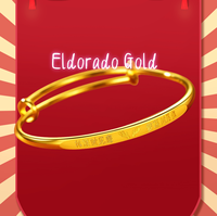 2025 Women's 24K Gold Sliding Bangle | Solid gold, shiny reflective surface, smooth - glide mechanism, easy to wear
