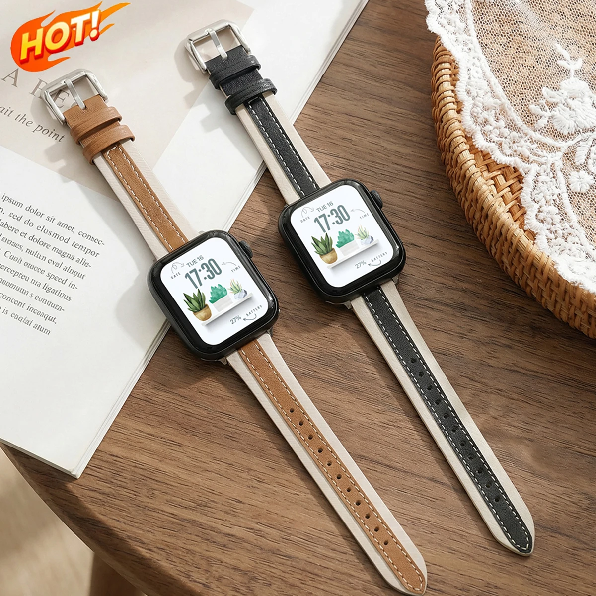 

Кожаный плетеный ремешок для Iwatch Ultra 3/2 49 44 45 46 38 40 41 мм Женский ремешок для Apple Watch S11 10 9 8 SE Smartwatch Браслет