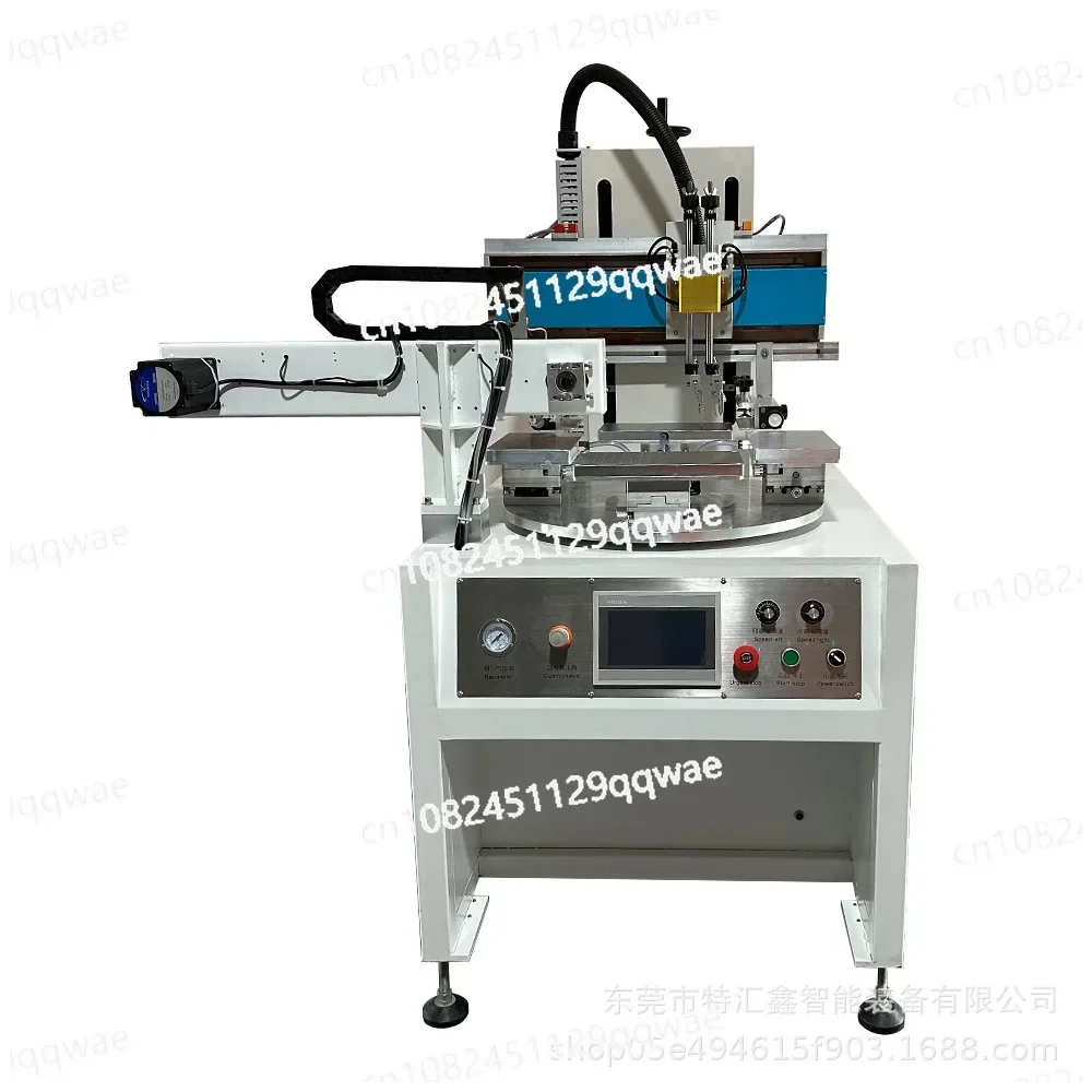 Semi-automatic Turntable Screen Printing Machine Flat Four-station Small Card Ruler Logo Card Monochrome Screen Printing Machine