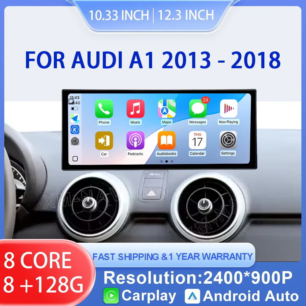For Audi A1 2013 2014 - 2018 Android 15 GPS Navi Autoradio DSP Stereo Car Video Multimedia Radio Player 4G Carplay HD Screen