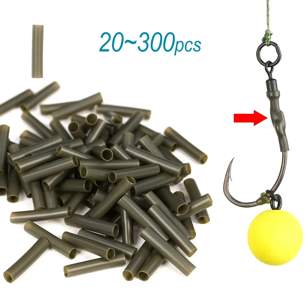 Kit de Tubos Termocontraíbles de 20~300 Piezas para Pesca de Carpa, Fundas Anti-Enredos para Anzuelos, Accesorios para Montajes Ronnie Hair Rig, Aparejos de Pesca Duraderos