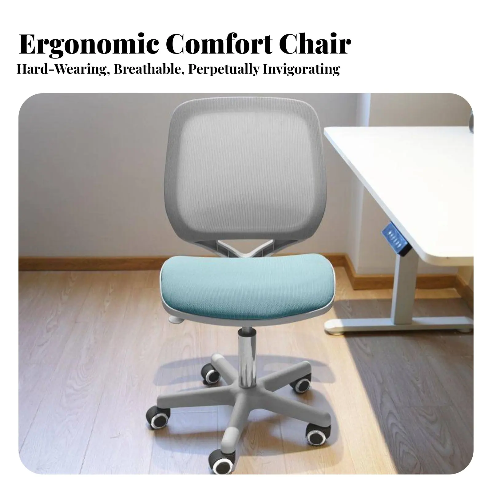 

Rolling Meshspine Chair Ergonomic Design Rolling Mesh Spine Seating Removable Armrests Space-Saving for Adults, Students